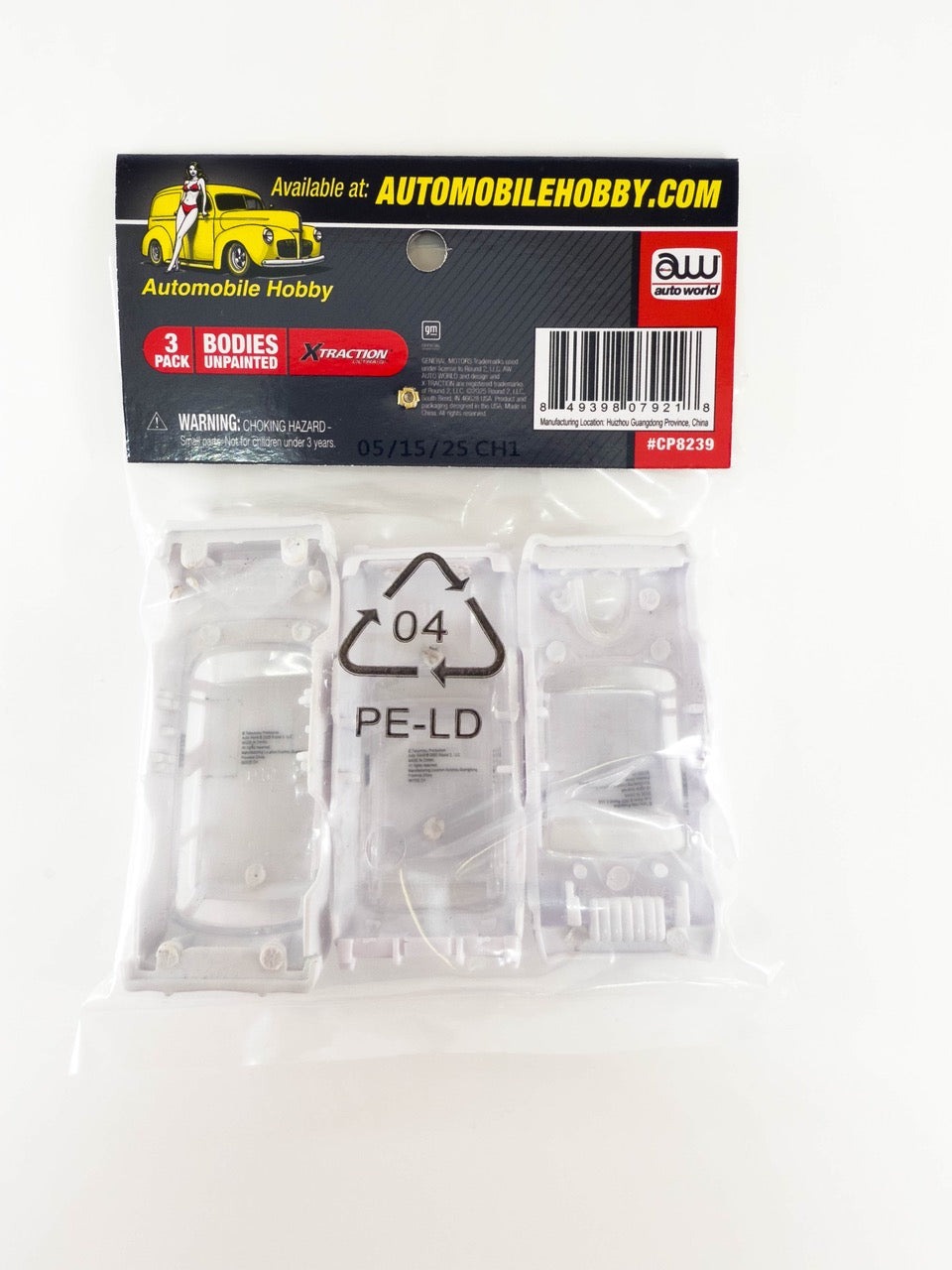 Unpainted Chevy Power Slot Car Bodies