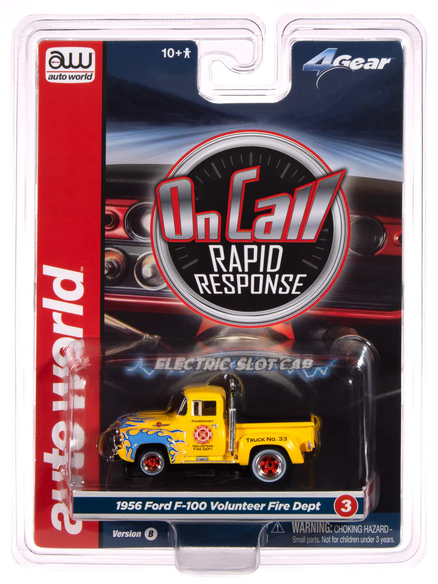 Auto World - On Call Release 1 - 2025, '56 Ford F100 Volunteer Fire Department, Version B
(Yellow w/ Blue Flames)