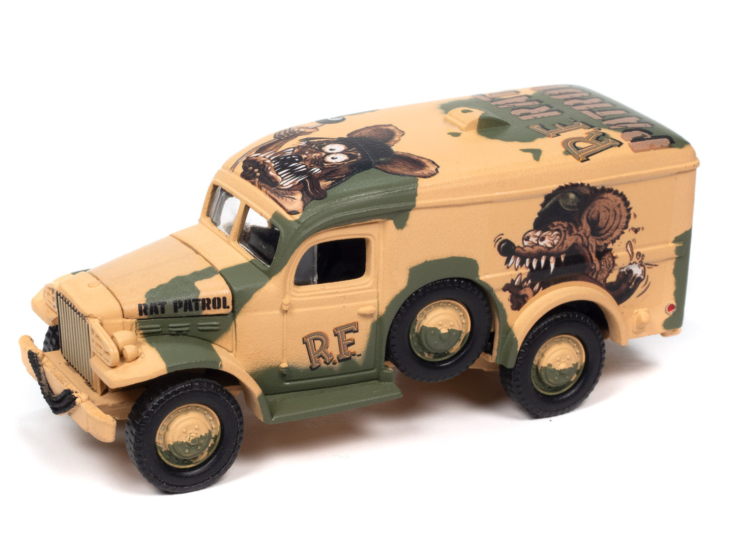 Rat Fink Dodge WC54 - Desert Camo
Johnny Lightning Collectible 1/64 Scale Diecast Model Car
JLPC015 - JOHNNY LIGHTNING POP CULTURE - 2024 RELEASE