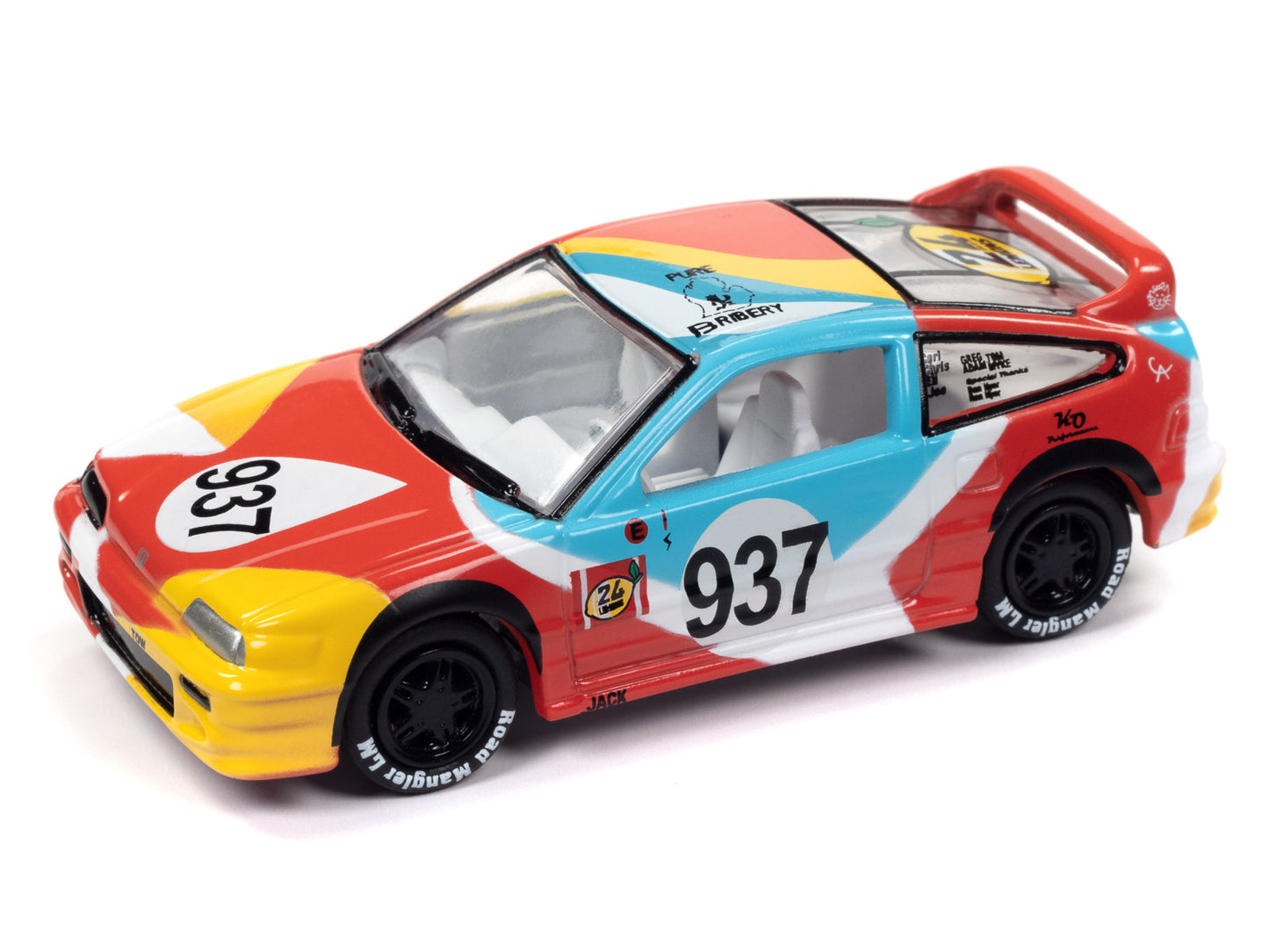 1991 Honda CRX (24hrs of Lemons) - Red, White, Yellow & Blue
Johnny Lightning Collectible 1/64 Scale Diecast Model Car
JLSF026/A - JOHNNY LIGHTNING STREET FREAKS - 2023 RELEASE 2