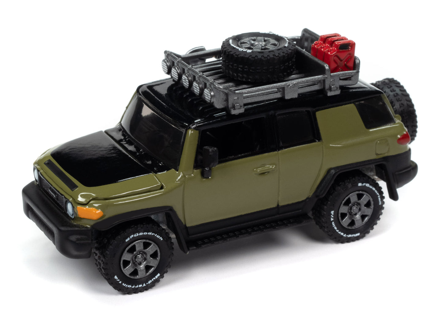 2007 Toyota FJ Cruiser (Off Road) - Light Green w/Flat Black
Johnny Lightning Collectible 1/64 Scale Diecast Model Car
JLSF026/A - JOHNNY LIGHTNING STREET FREAKS - 2023 RELEASE 2