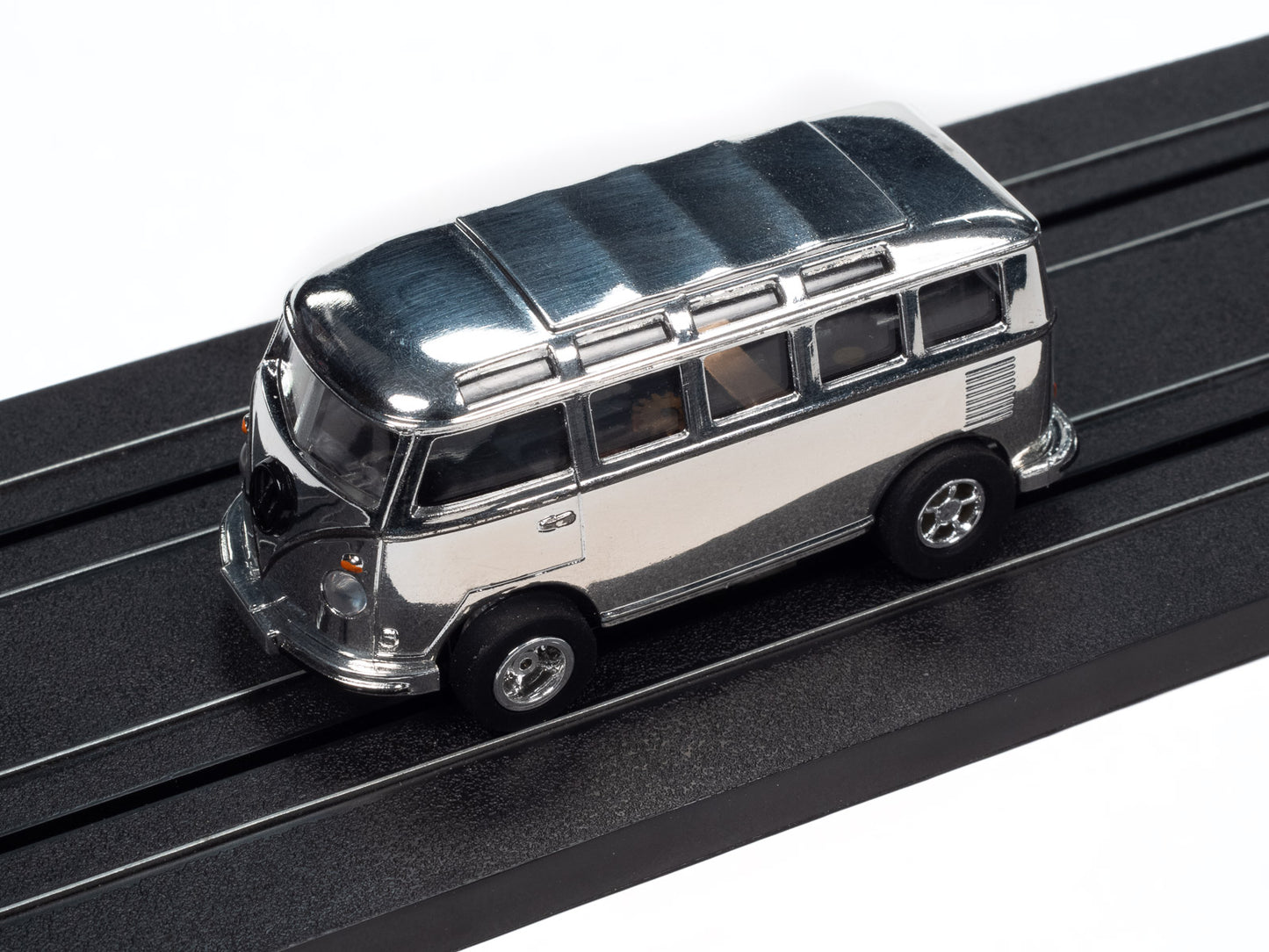 1965 VW Samba Bus – Chrome, Auto World XTraction Chassis, shown on track.