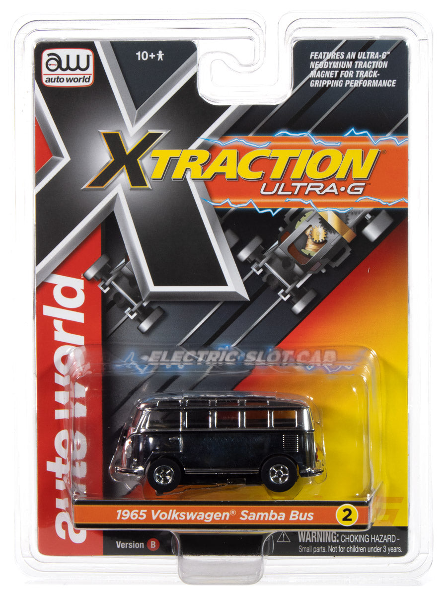 1965 VW Samba Bus – Chrome, Auto World XTraction Chassis, shown in package.