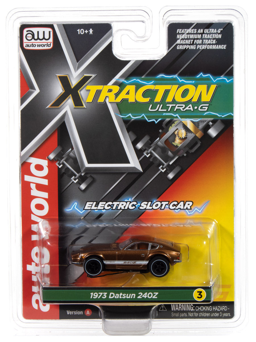 1973 Datsun 240z – Brown
Auto World XTraction Chassis, shown in package.