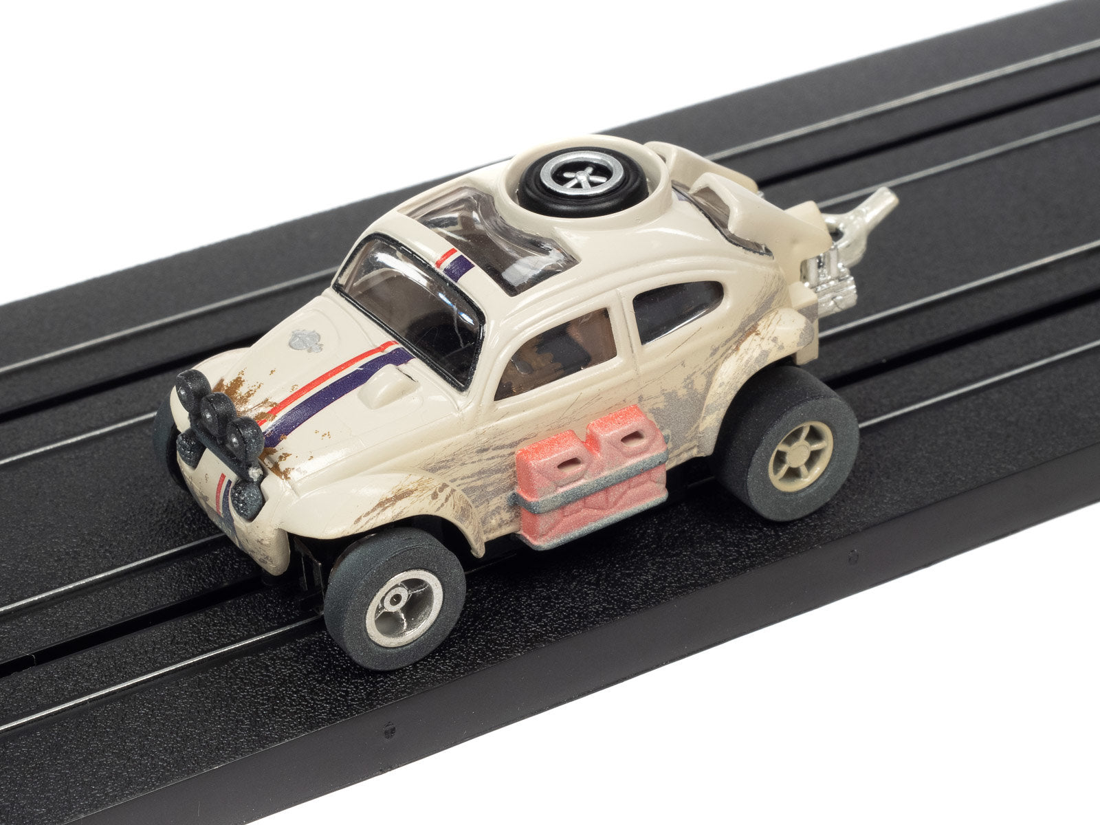 Auto World Slot Cars, Off Road Series - 1965 Volkswagen Baja Bug - Version B - Release 1 2022. Shown on track.