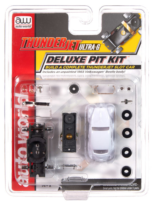 Pit Kit includes includes an unpainted 1965 Volkswagen Beetle body ready to custom paint.