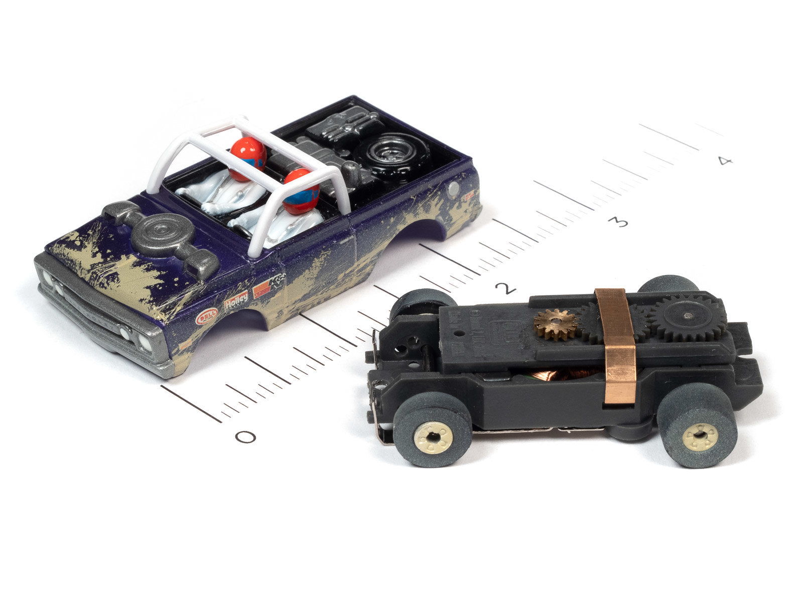 Dimensions of Auto World 1970 Chevy Baja Blazer - Version B - Release 1 2022 - Electric Slot Cars, Off Road Racing Series