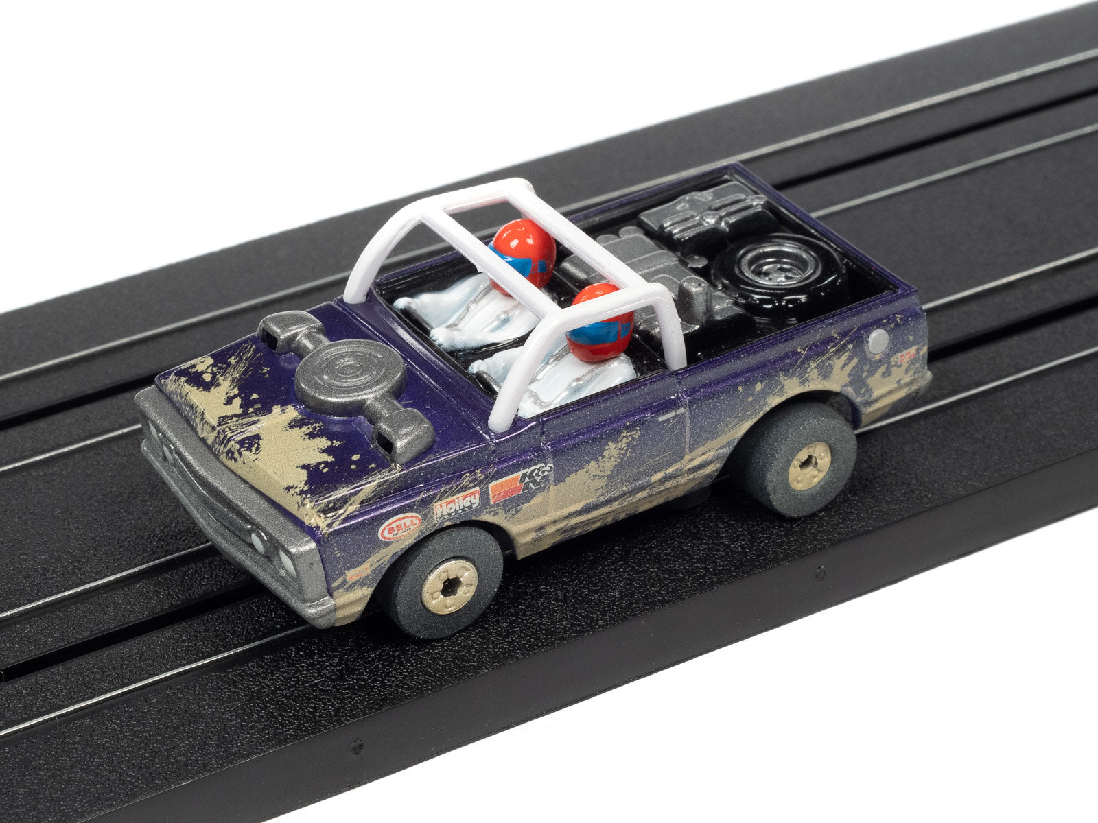 Pictured on track: Auto World 1970 Chevy Baja Blazer - Version B - Release 1 2022 - Electric Slot Cars, Off Road Racing Series