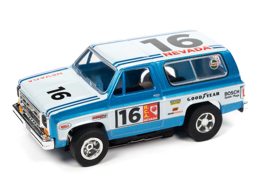 1977 Chevrolet Blazer (X-traction), Rally X-Traction - 2023 Release 3 - Version A
The 1977 Chevrolet Blazer was a powerful and rugged SUV that was highly capable off-road, making it a popular choice for rally racers looking for a versatile and reliable vehicle.