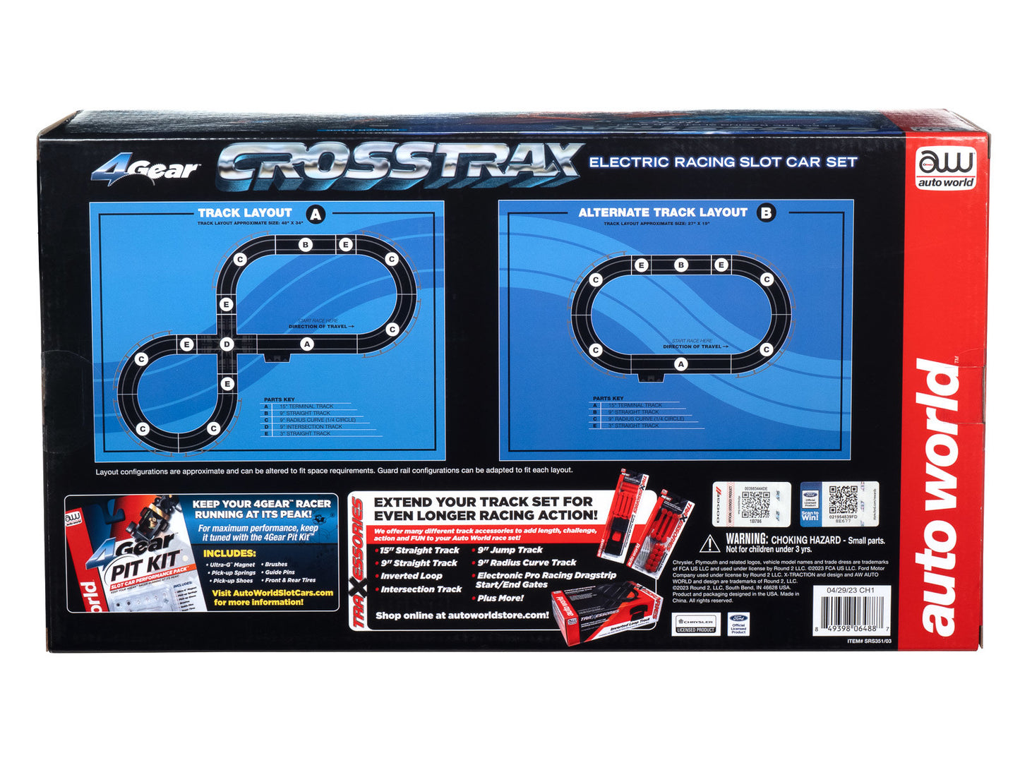 1:64 Scale CrossTrax Road Course 9' Slot Race Set