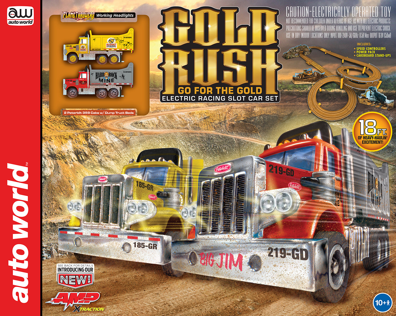 This is the Auto World 18' Gold Rush Go for the Gold Slot Race Set