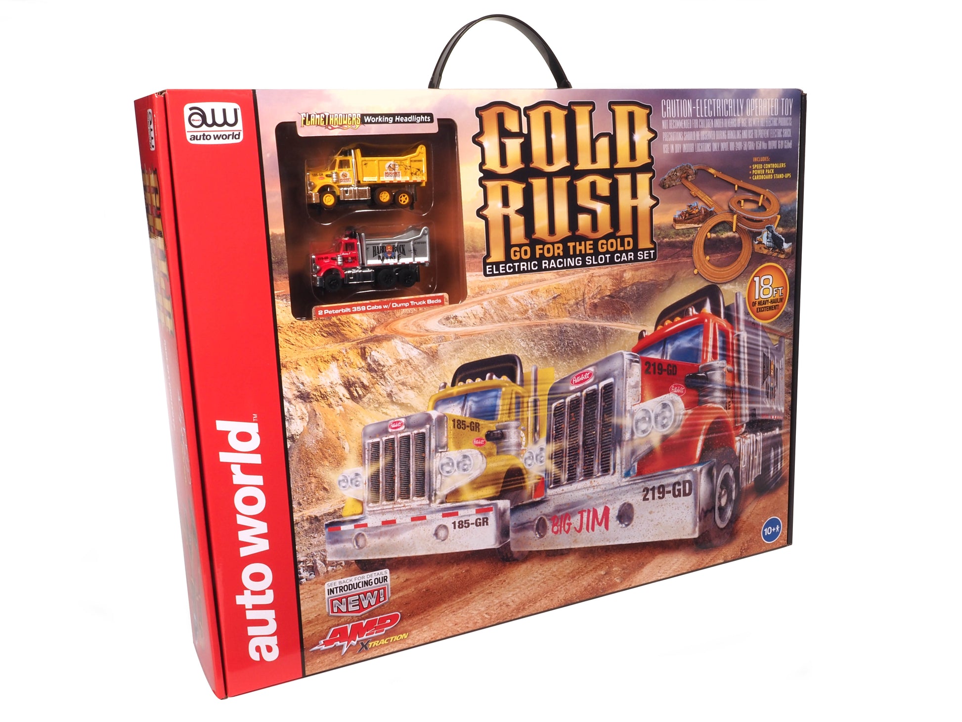 This is the Auto World 18' Gold Rush Go for the Gold Slot Race Set