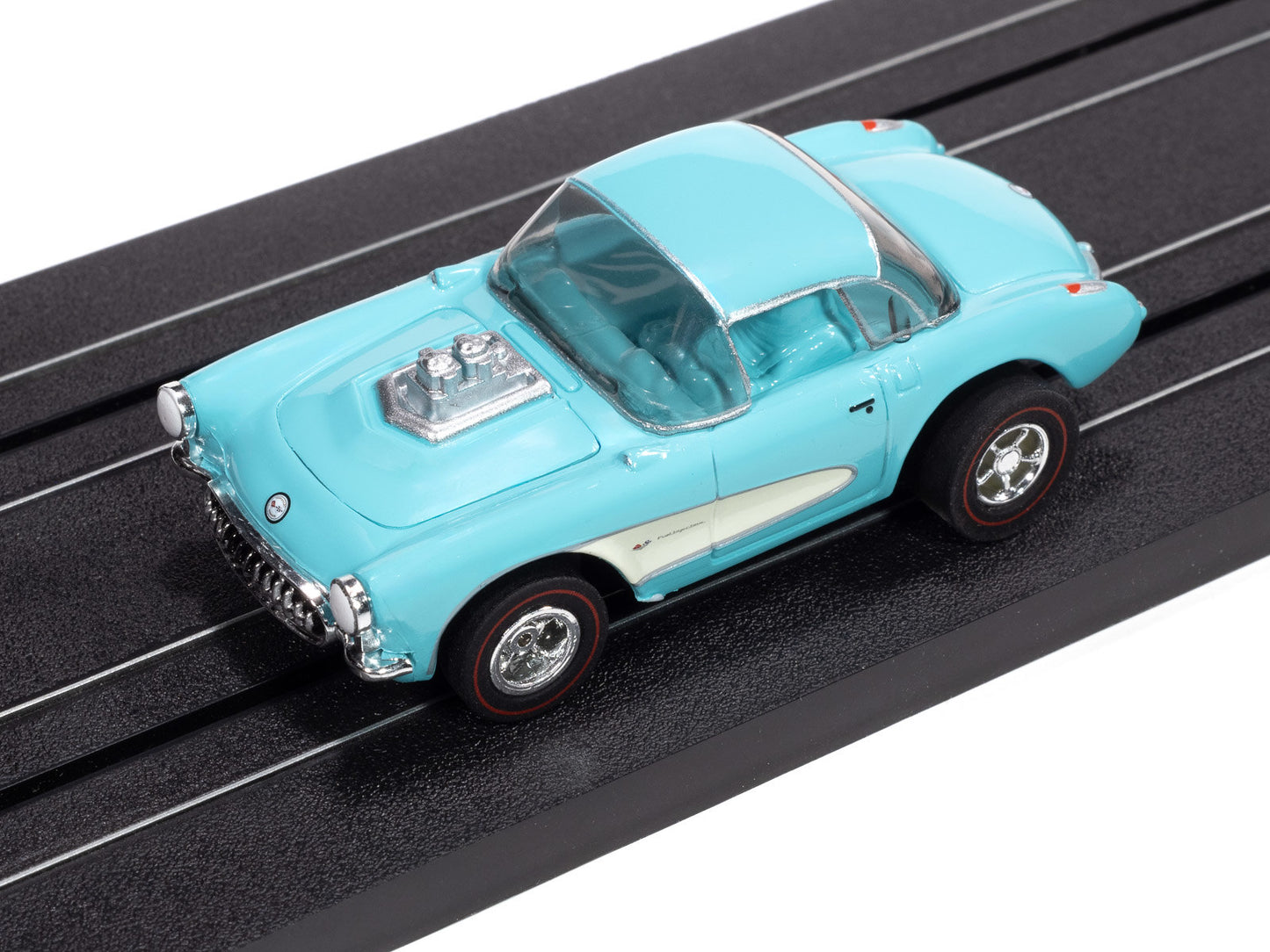 Auto World Slot Cars, 1957 Chevy Corvette Convertible (Gloss Teal and Cream) Version B
Blacktop Bruisers X-Traction 2025 Rel 2
Auto World XTraction Chassis