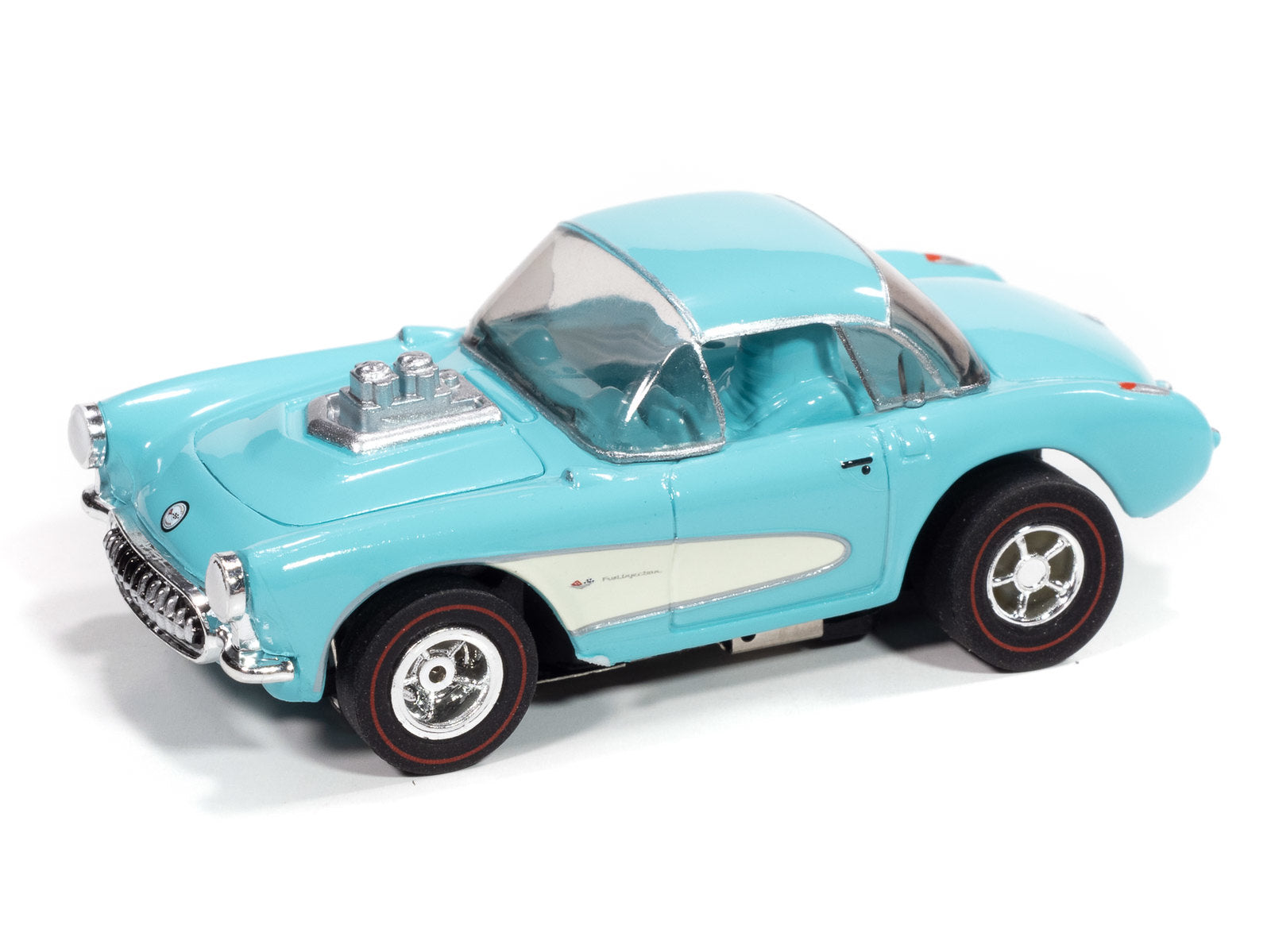 Auto World Slot Cars, 1957 Chevy Corvette Convertible (Gloss Teal and Cream) Version B
Blacktop Bruisers X-Traction 2025 Rel 2
Auto World XTraction Chassis