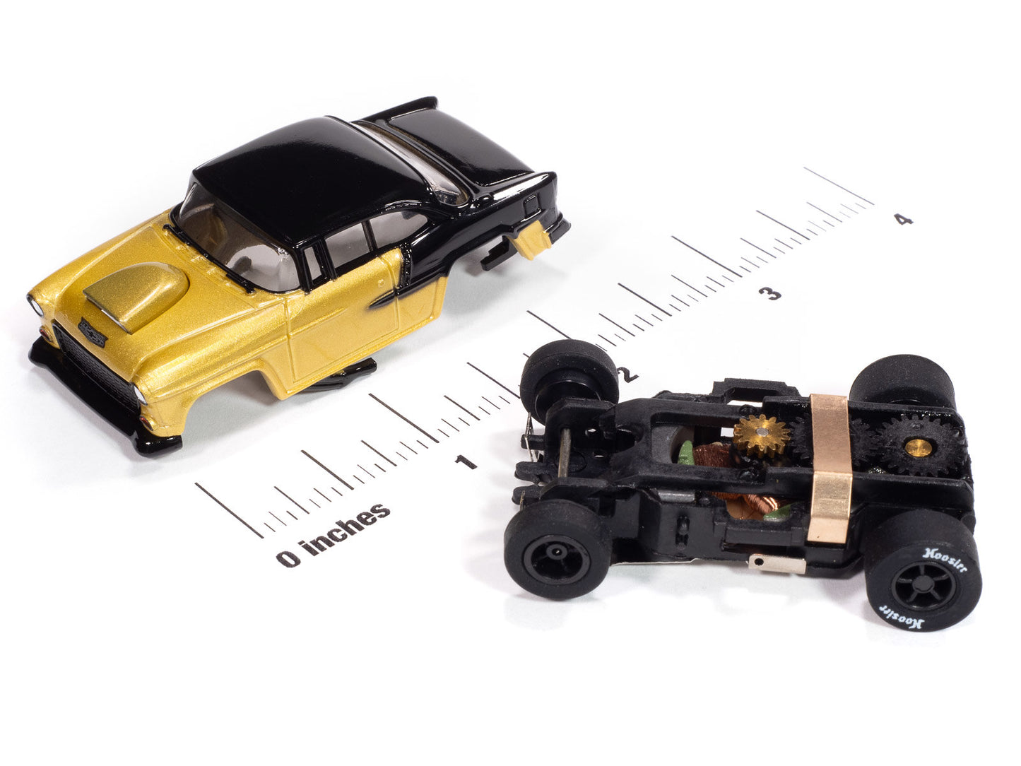 1955 Chevrolet Bel Air (Metallic Gold & Gloss Black. Version A
Auto World Slot Cars, Blacktop Bruisers X-Traction 2025 Rel 2
Auto World XTraction Chassis