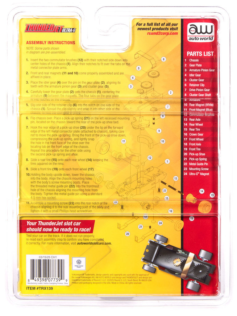 Pit Kit includes includes an unpainted 1965 Volkswagen Beetle body ready to custom paint.