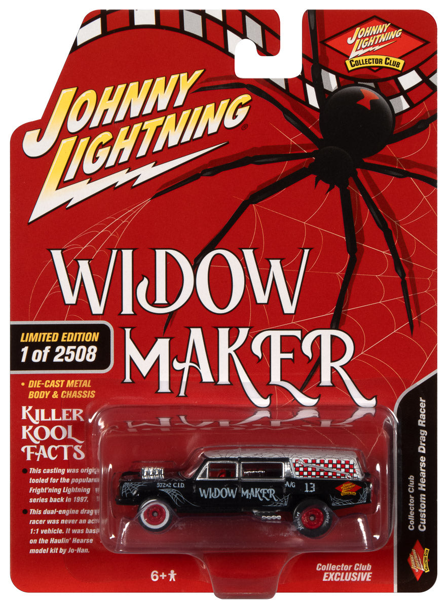 Custom Hearse Drag Racer - Johnny Lightning Collector Club Car, Widow Maker packaging