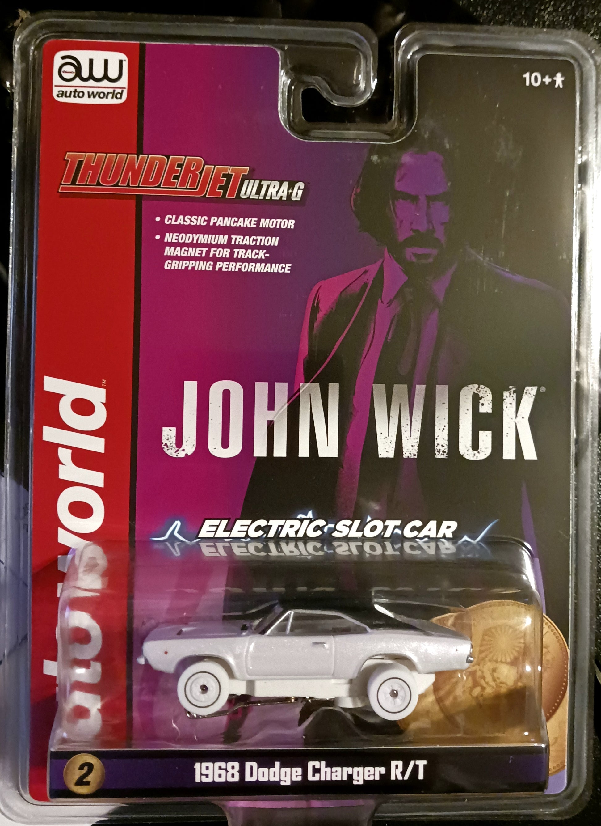 Auto World iwheel chase slot car. John Wick 1968 Dodge Charger R/T