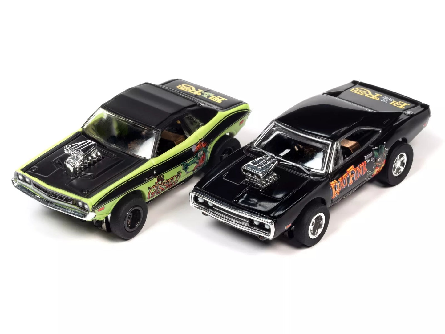 14' Rat Fink - Fink &amp; FURRY-OUS Underground Racing Slot Car Set Cars