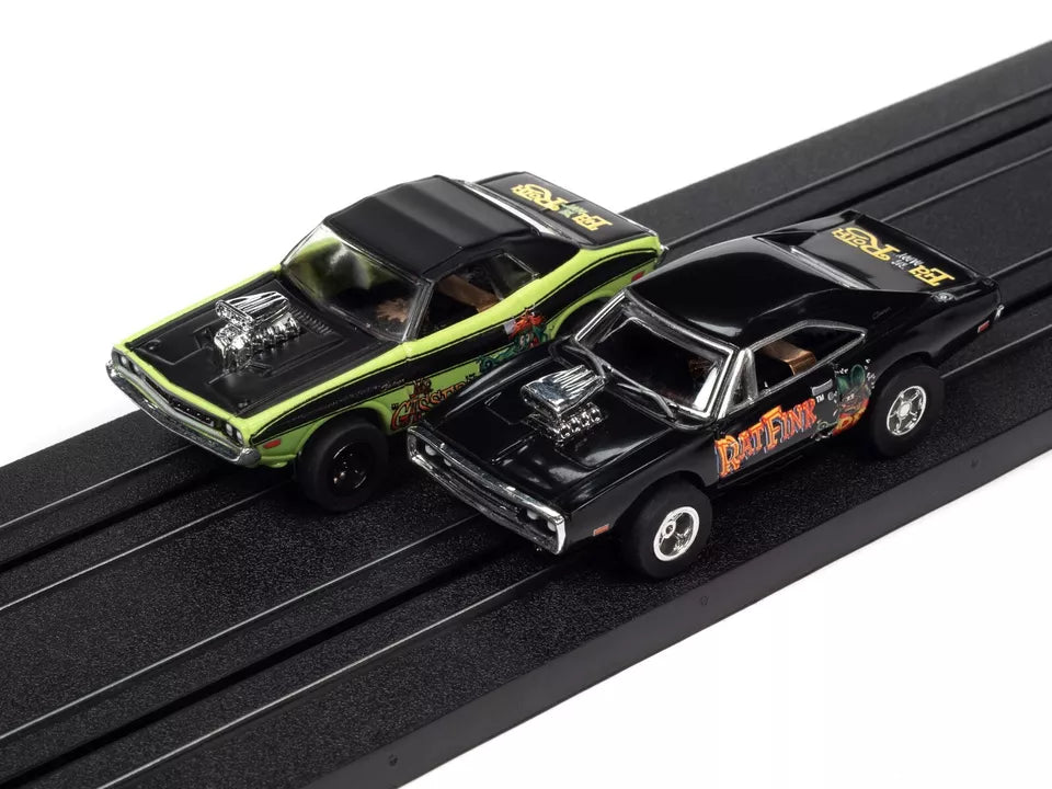 14' Rat Fink - Fink &amp; FURRY-OUS Underground Racing Slot Car Set Cars