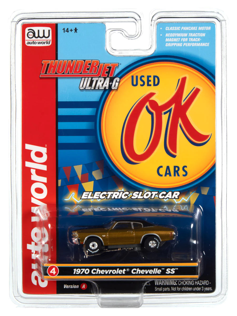 Slot Car - 1970 Chevrolet Chevelle SS - Version A - Ok Used Cars - Thunderjet Ultra-G - 2022 Release 1 in the package.