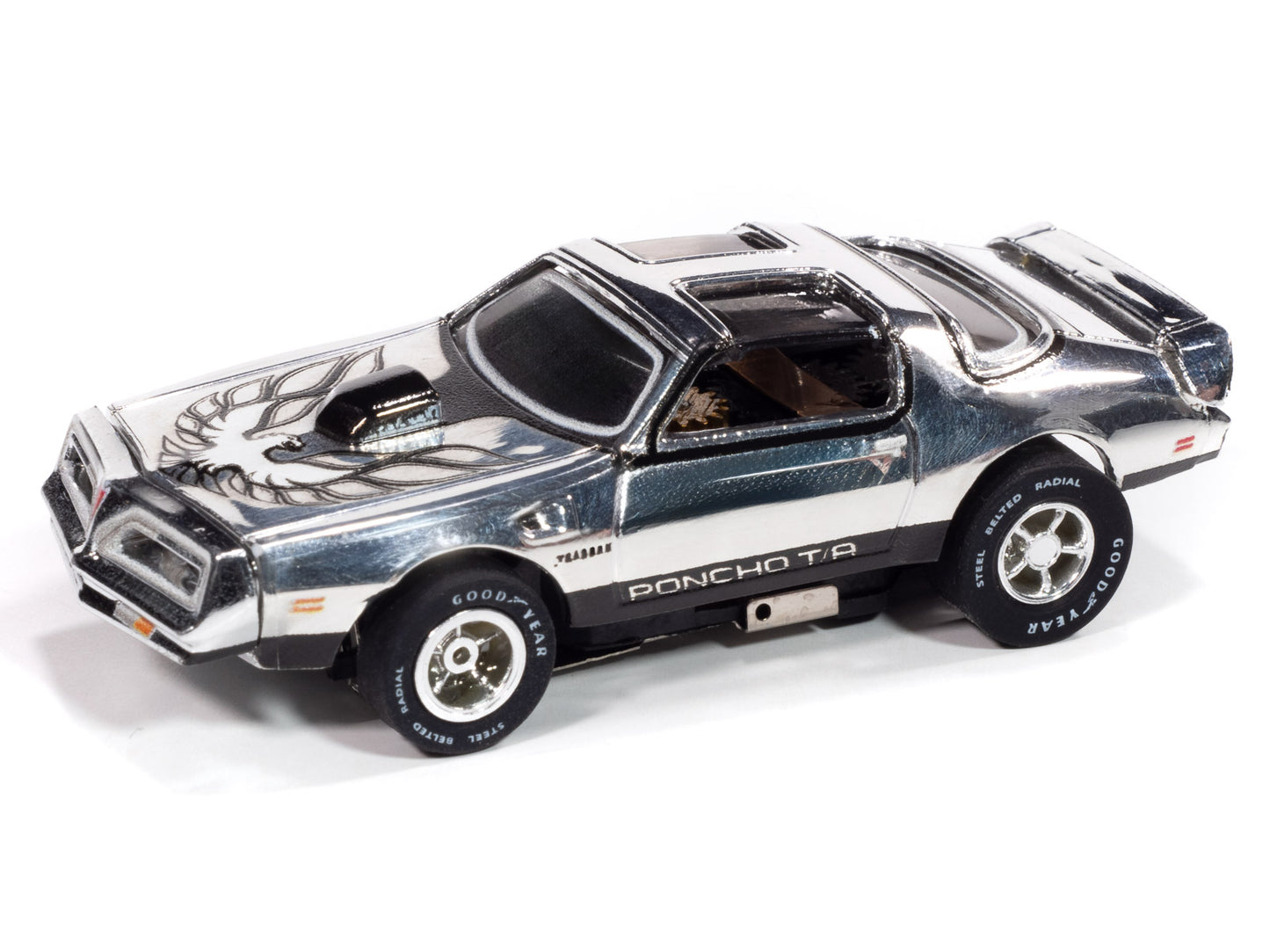 Auto World Slot Cars Power Pony Stampede Release 1, 2025
1978 Pontiac Firebird T/A-Chrome, Black & White Ver B