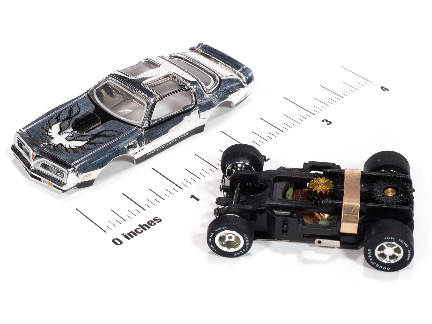 Auto World Slot Car Power Pony Stampede Release 1, 2025
1978 Pontiac Firebird T/A-Chrome, Black & White Ver B